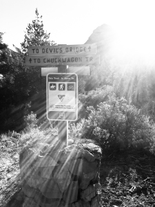 Trail Marking Signage on Devil's Bridge / Chuckwagon Trail, Sedona, Arizona