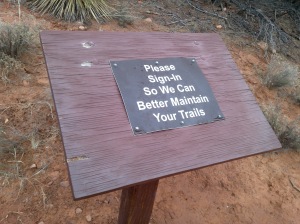 Trailhead Sign-In, Fay Canyon Trail, Sedona, Arizona